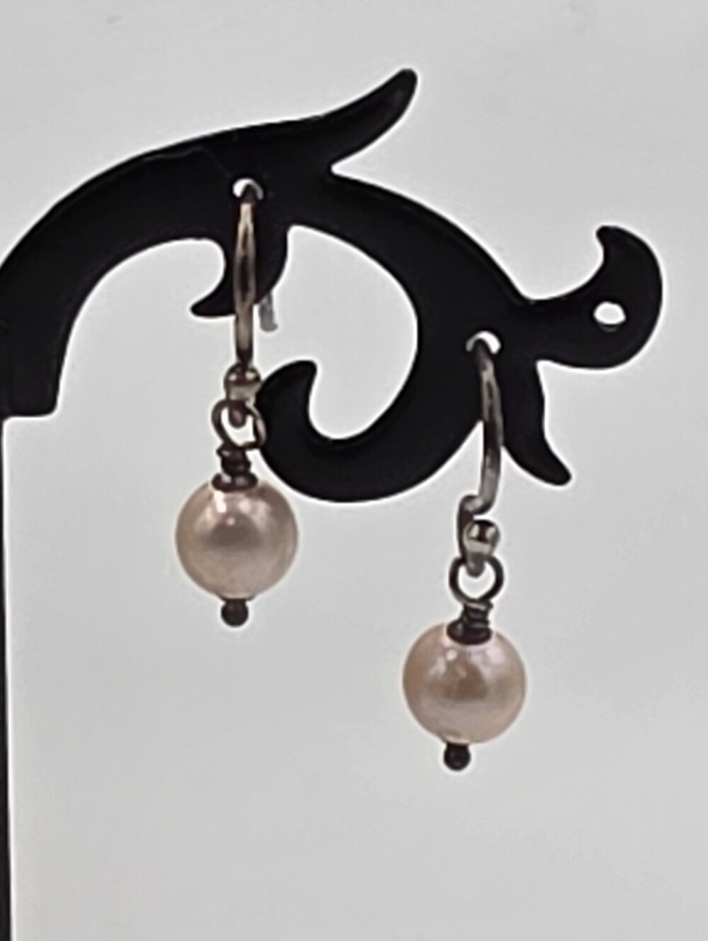 Silpada Sterling Silver Freshwater Pearl Drop Earrings French Wire Dangle White - Picture 3 of 3